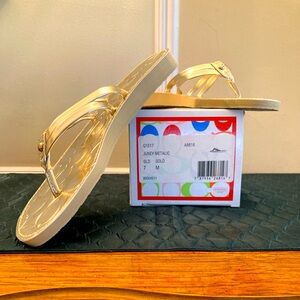 Coach Gold Flip Flop Sandals